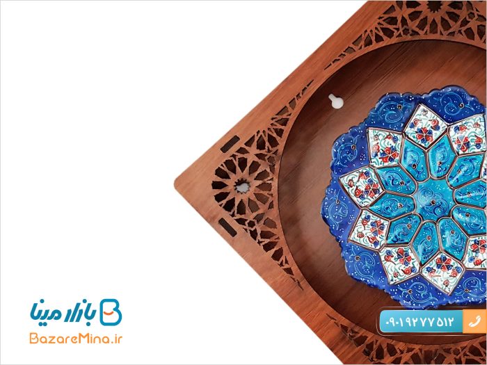 تابلو میناکاری چوبی طرح مشبک سایز کوچک