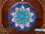 تابلو میناکاری چوبی طرح مشبک سایز کوچک