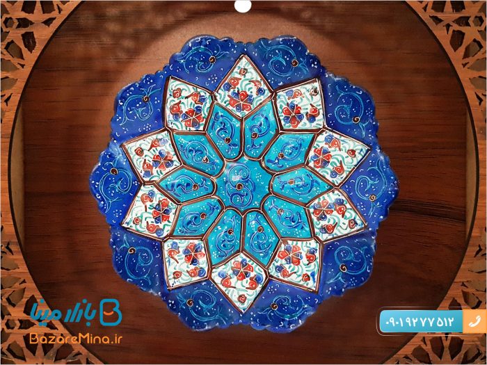 تابلو میناکاری چوبی طرح مشبک سایز کوچک