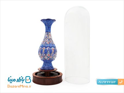 تندیس گلدان میناکاری با حباب شیشه ایی