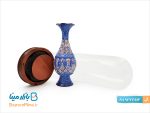 تندیس گلدان میناکاری با حباب شیشه ایی