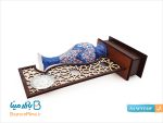 تندیس گلدان میناکاری 20 سانتی با ساعت