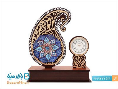 تندیس میناکاری طرح ستوده با ساعت
