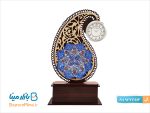 تندیس میناکاری ساعت دار نقش جهان