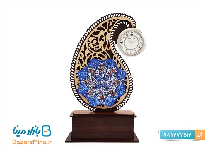 تندیس میناکاری ساعت دار نقش جهان