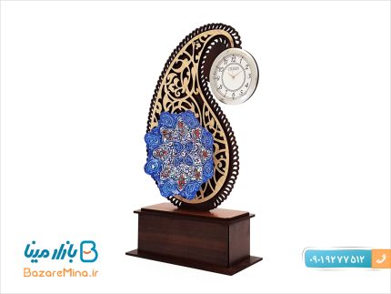 تندیس میناکاری ساعت دار نقش جهان