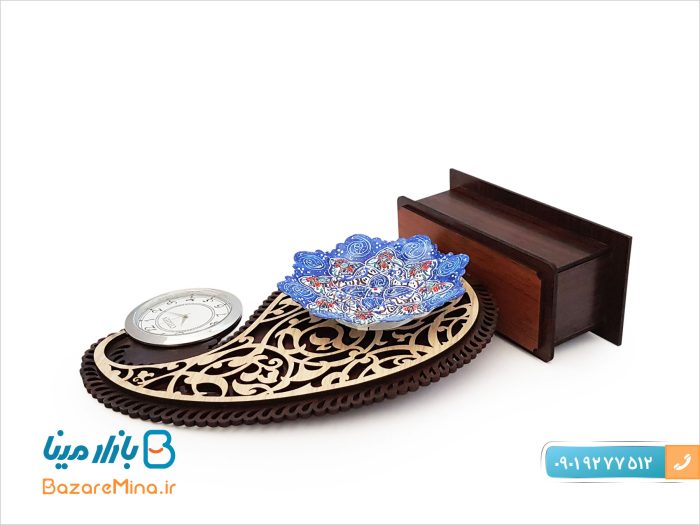 تندیس میناکاری ساعت دار نقش جهان