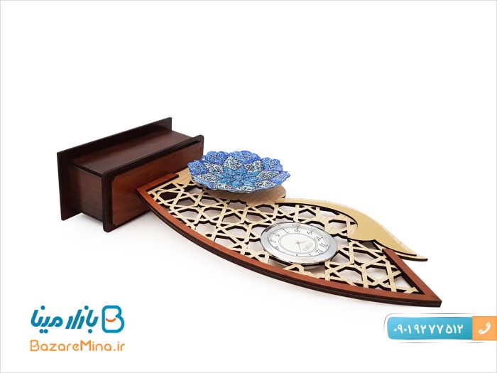 تندیس میناکاری ساعت دار طرح صبا