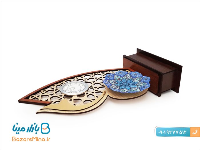 تندیس میناکاری ساعت دار طرح صبا