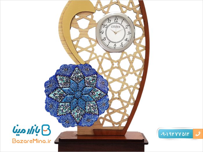 تندیس میناکاری ساعت دار طرح صبا