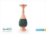 گلدان فیروزه کوبی مسی صراحی 25 سانتی متری
