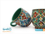 لیوان میناکاری سفالی دسته دار