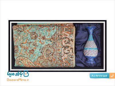 باکس ترمه و گلدان میناکاری ارتفاع 20 سانتی