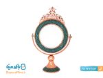 آینه فیروزه کوبی گرد تاج دار