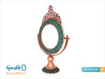 آینه فیروزه کوبی گرد تاج دار