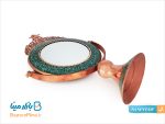 آینه فیروزه کوبی گرد تاج دار
