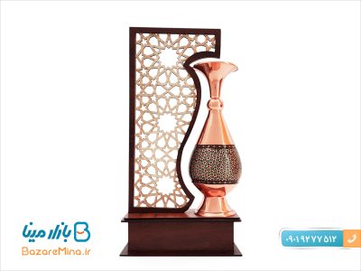 تندیس گلدان 20 سانتی خاتم کاری