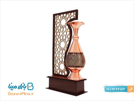 تندیس گلدان 20 سانتی خاتم کاری