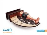 تندیس گلدان مس و پرداز طرح مهر و ماه