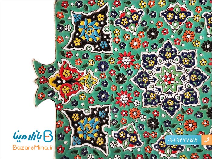 دیس سفالی میناکاری طرح انار