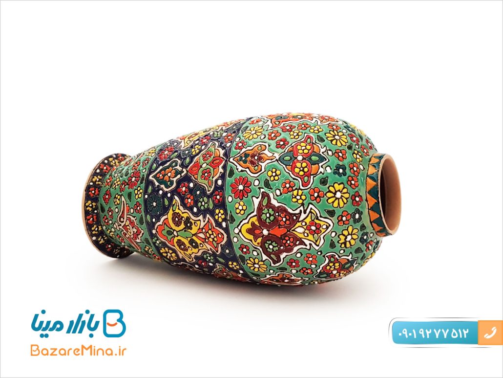 گلدان فانتزی سفالی میناکاری