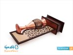تندیس گلدان 16 سانتی خاتم کاری شده