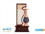تندیس گلدان مس و پرداز 16 سانتی