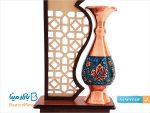تندیس گلدان مس و پرداز 16 سانتی