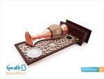 تندیس گلدان ساعت دار 20 سانتی مس و خاتم