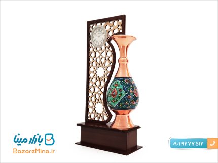 تندیس ساعت دار گلدان 20 سانتی مس و پرداز
