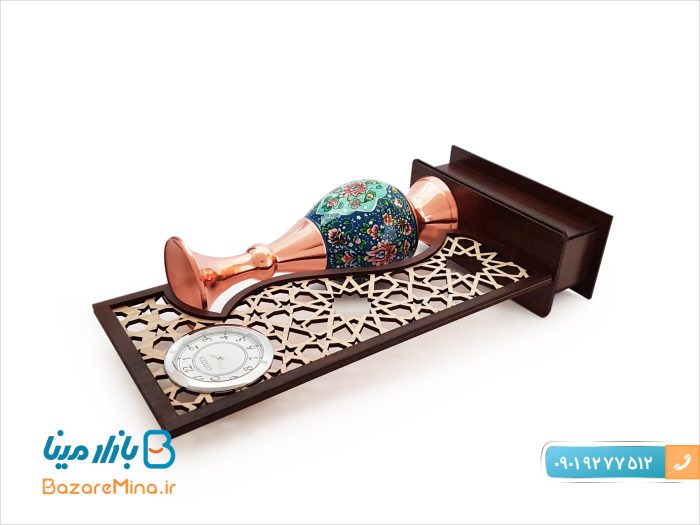 تندیس ساعت دار گلدان 20 سانتی مس و پرداز