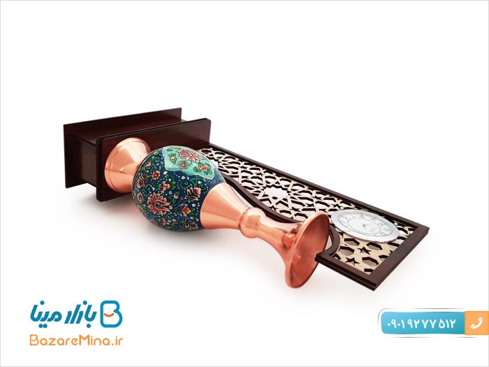 تندیس ساعت دار گلدان 20 سانتی مس و پرداز