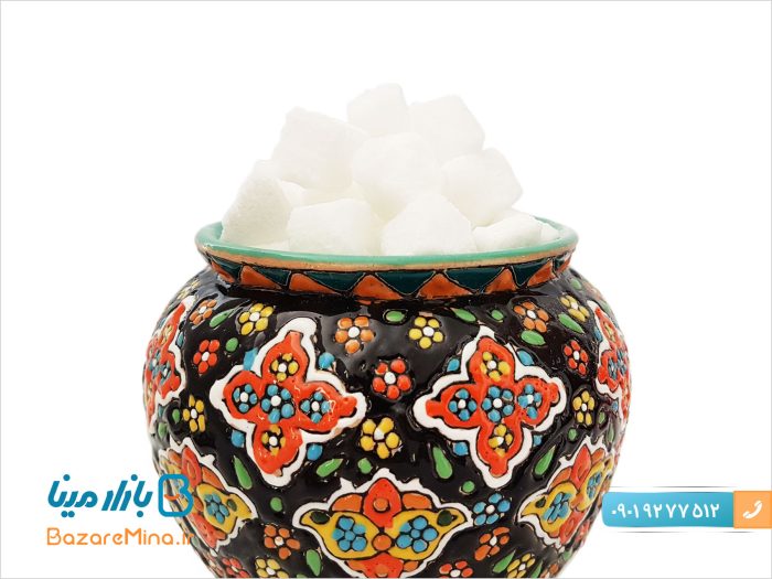 قندان سفالی میناکاری طرح پرنده