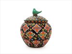 قندان سفالی میناکاری طرح پرنده