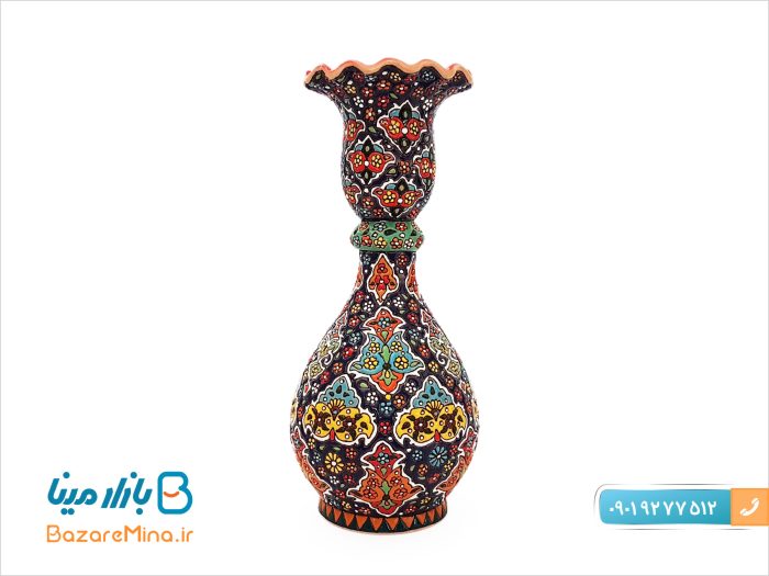 گلدان سفالی میناکاری مدل شاهی