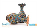 گلدان سفالی میناکاری مدل لب دالبری