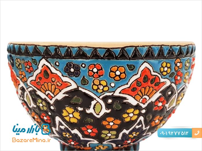 کاسه سفالی میناکاری