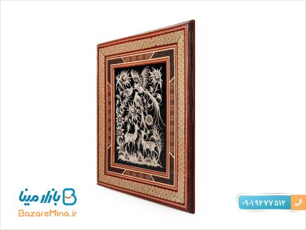 تابلو خاتم و قلمزنی اصفهان طرح آهو