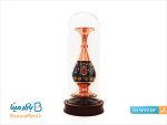 تندیس گلدان مس و پرداز با حباب شیشه ایی