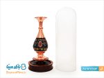 تندیس گلدان مس و پرداز با حباب شیشه ایی