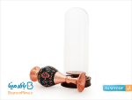تندیس گلدان مس و پرداز با حباب شیشه ایی