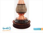 تندیس گلدان مس و خاتم با حباب شیشه ایی