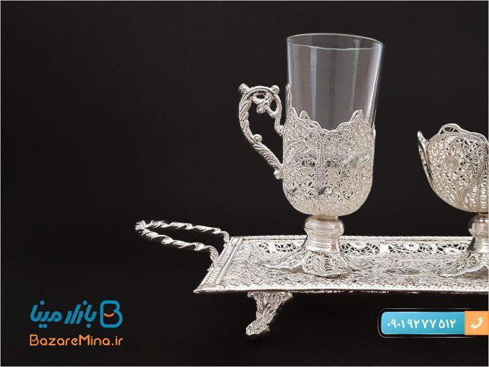 سرویس قهوه خوری تک نفره ملیله کاری