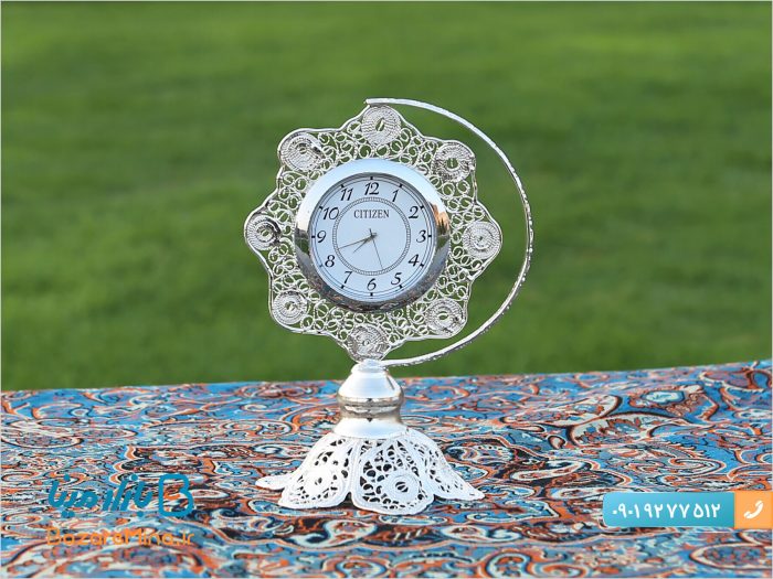 ساعت رومیزی ملیله کاری