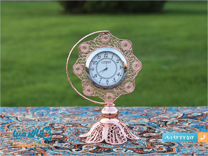 ساعت رومیزی ملیله کاری