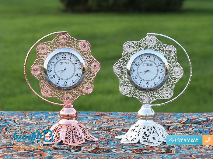 ساعت رومیزی ملیله کاری