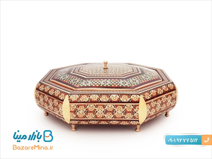 شکلات خوری خاتم کاری 8 ضلعی