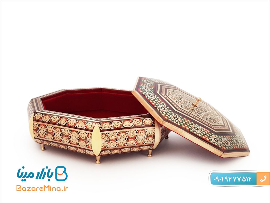 شکلات خوری خاتم کاری 8 ضلعی