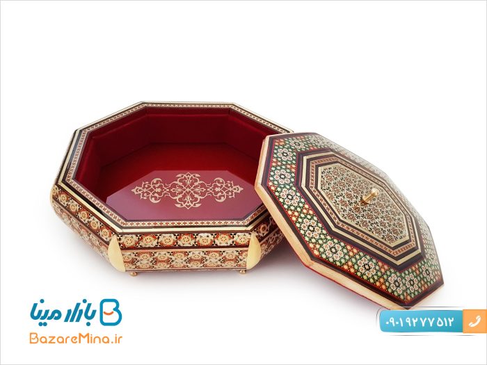 شکلات خوری خاتم کاری 8 ضلعی