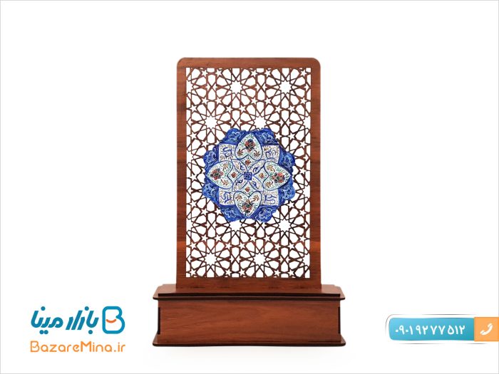 تندیس مشبک چوبی و میناکاری طرح پارسه